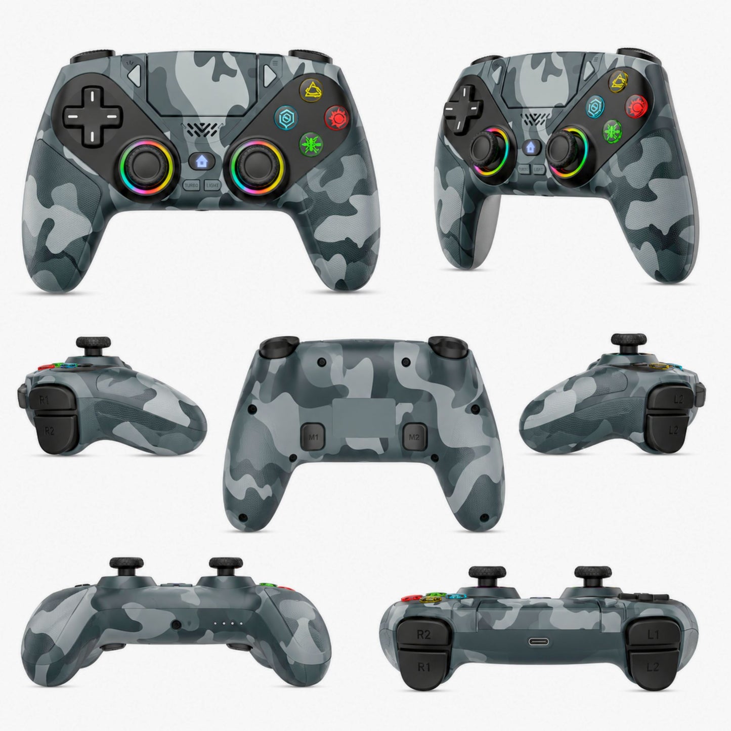 YiviGame™ Elite RGB Wireless Controller – Hall Effect • Turbo • Macro • PS5 / PC