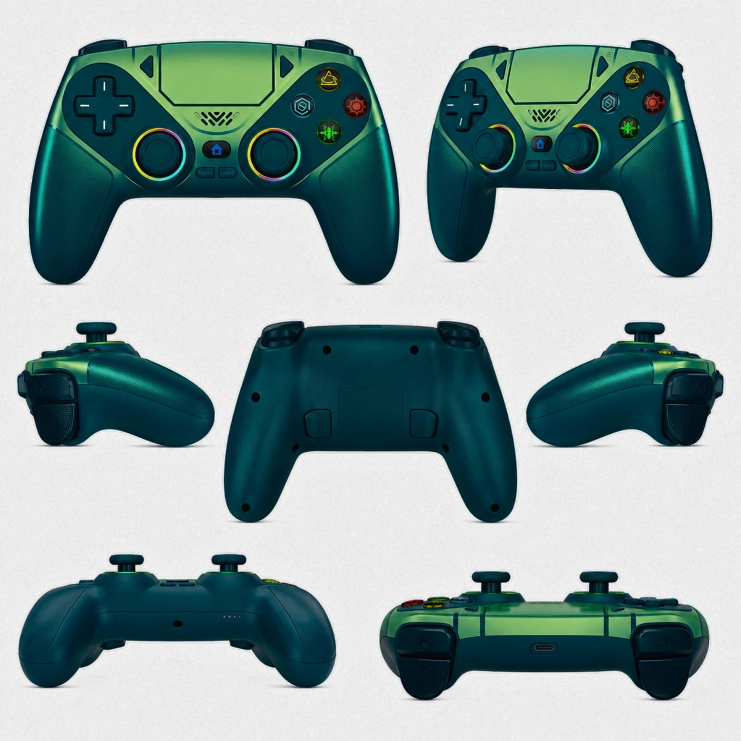 YiviGame™ Elite RGB Wireless Controller – Hall Effect • Turbo • Macro • PS5 / PC