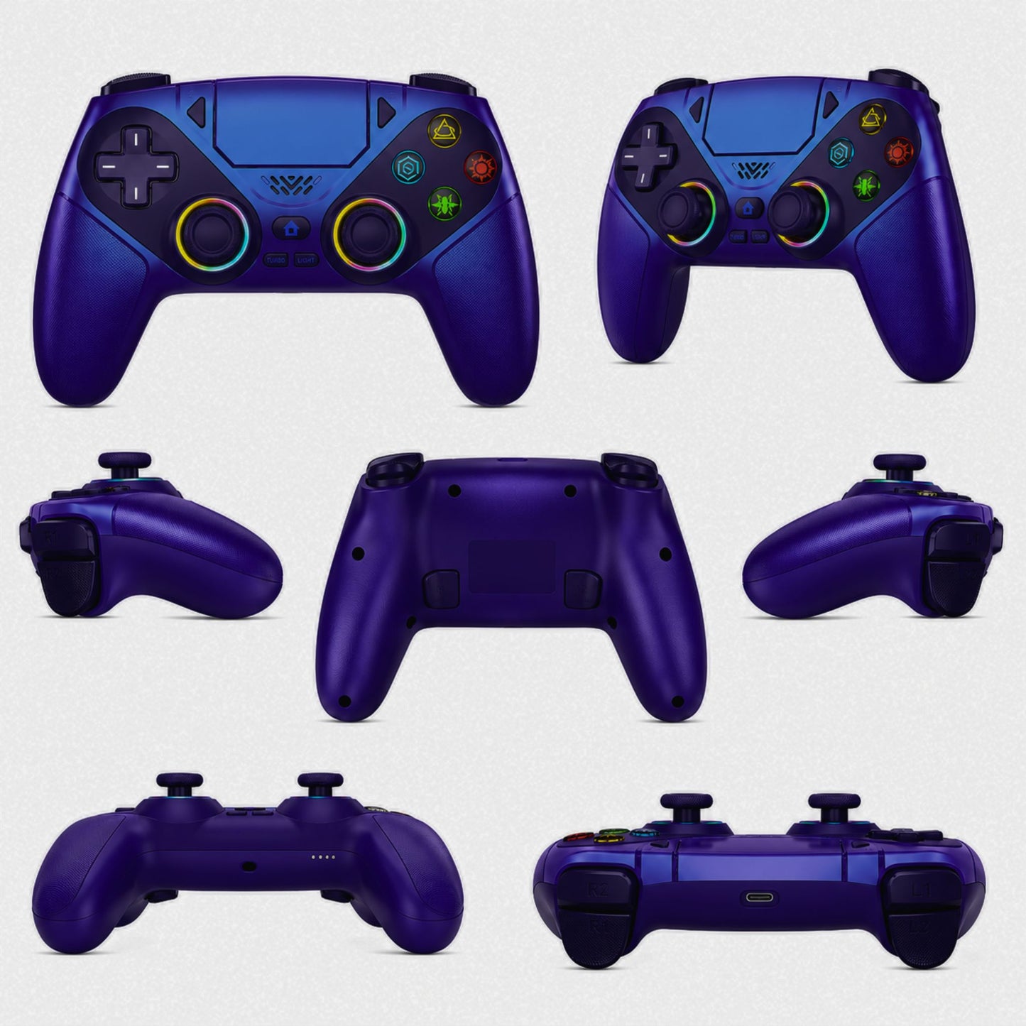 YiviGame™ Elite RGB Wireless Controller – Hall Effect • Turbo • Macro • PS5 / PC
