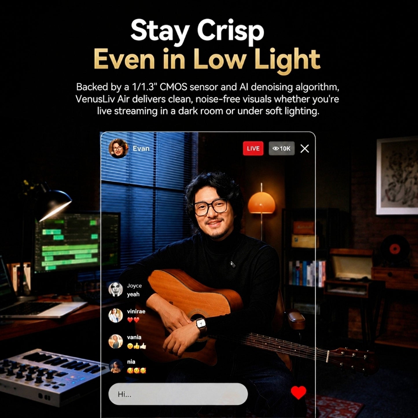 Hollyland VenusLiv Air – Caméra 4K Pro Live Streaming