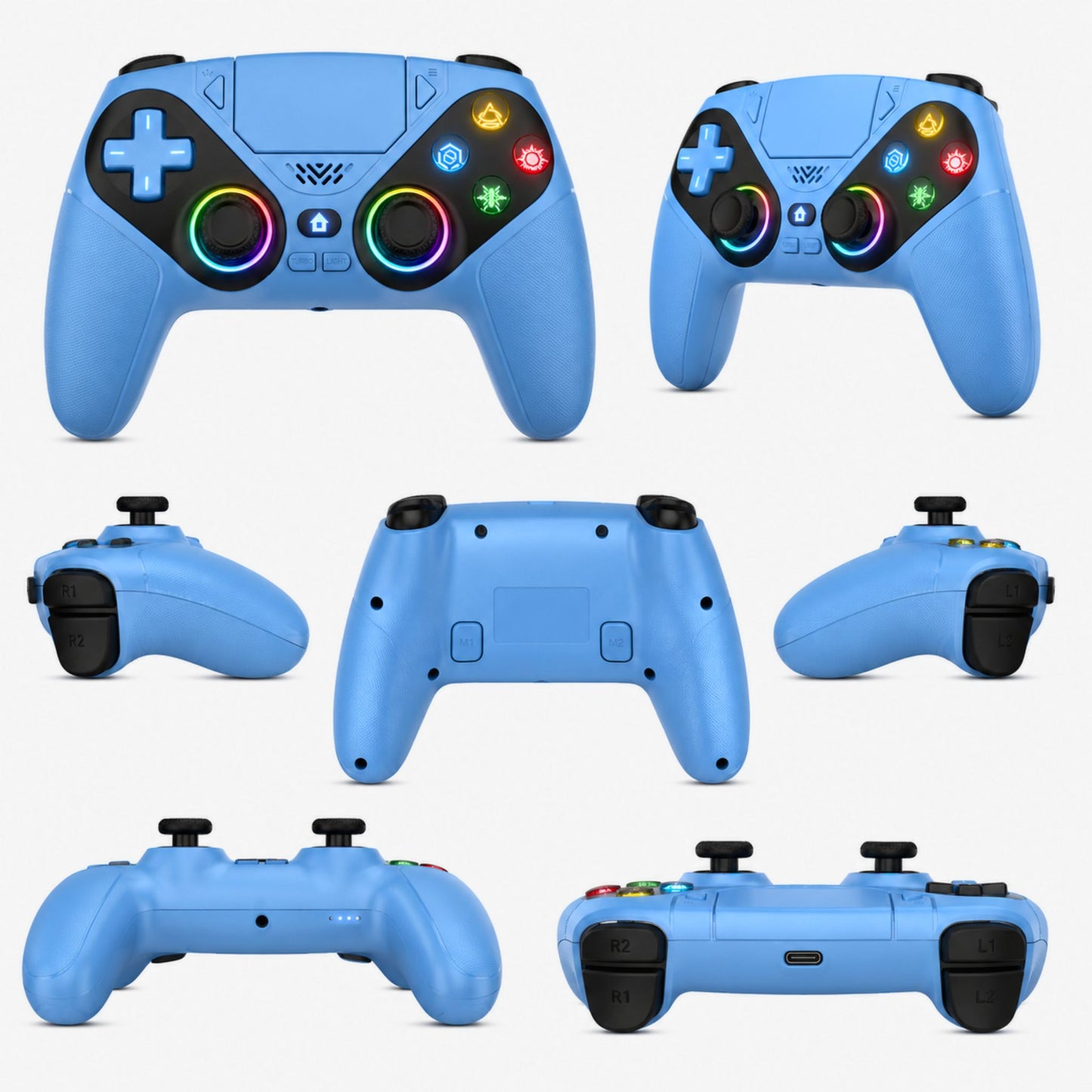 YiviGame™ Elite RGB Wireless Controller – Hall Effect • Turbo • Macro • PS5 / PC
